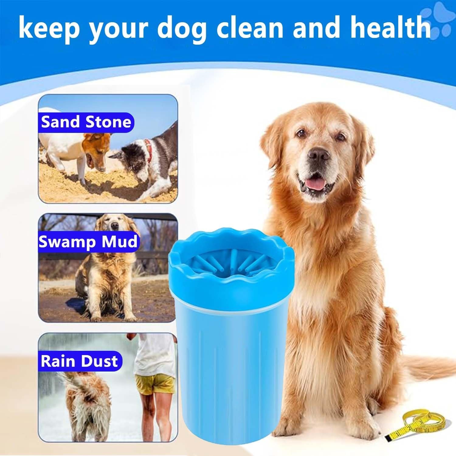 Paw Cleaner with Towel and Brush