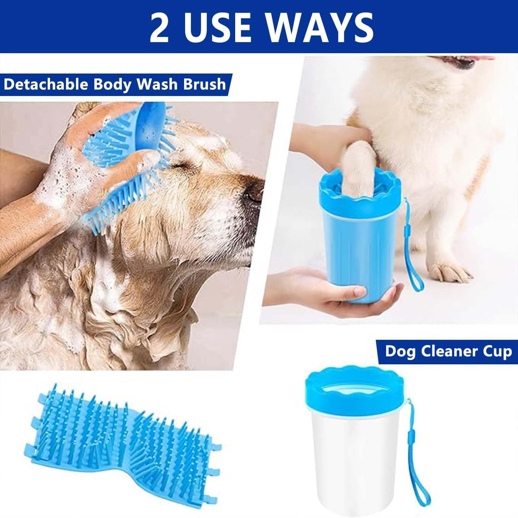 Paw Cleaner with Towel and Brush