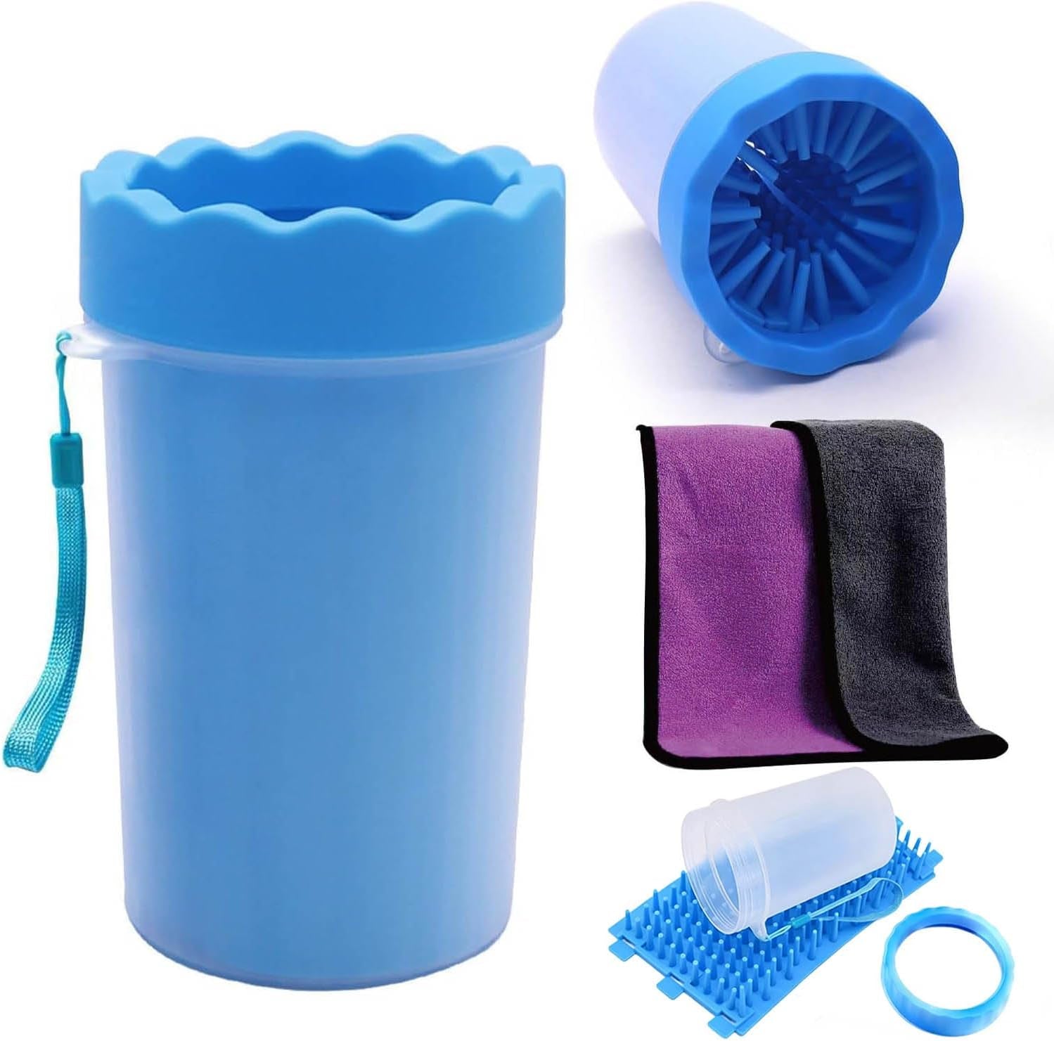 Paw Cleaner with Towel and Brush
